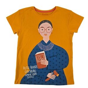 Piccolina MEDIUM Ruth Bader Ginsburg Graphic T-Shirt Womens Yellow RBG T